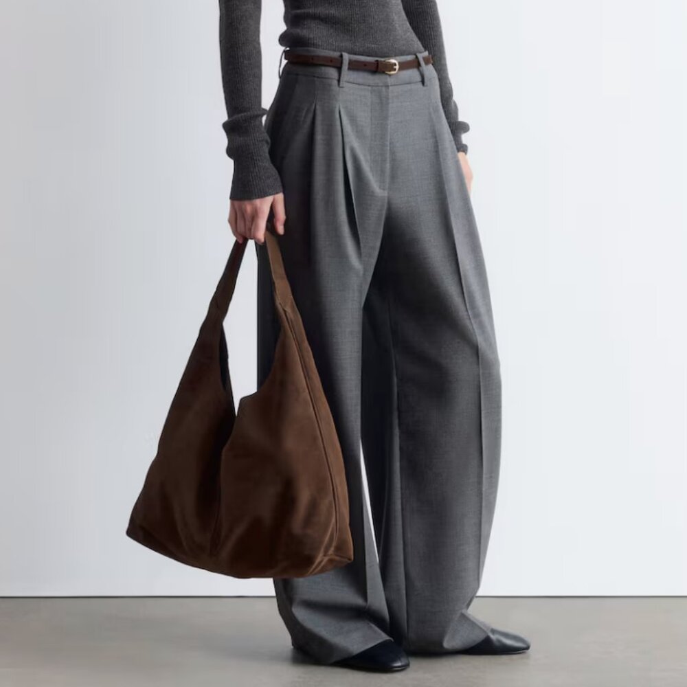 &Other Stories Large Brown Suede Tote Bag